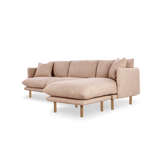 Zephyr Sofa 3.5s + Flip Chaise Byron Biscuit